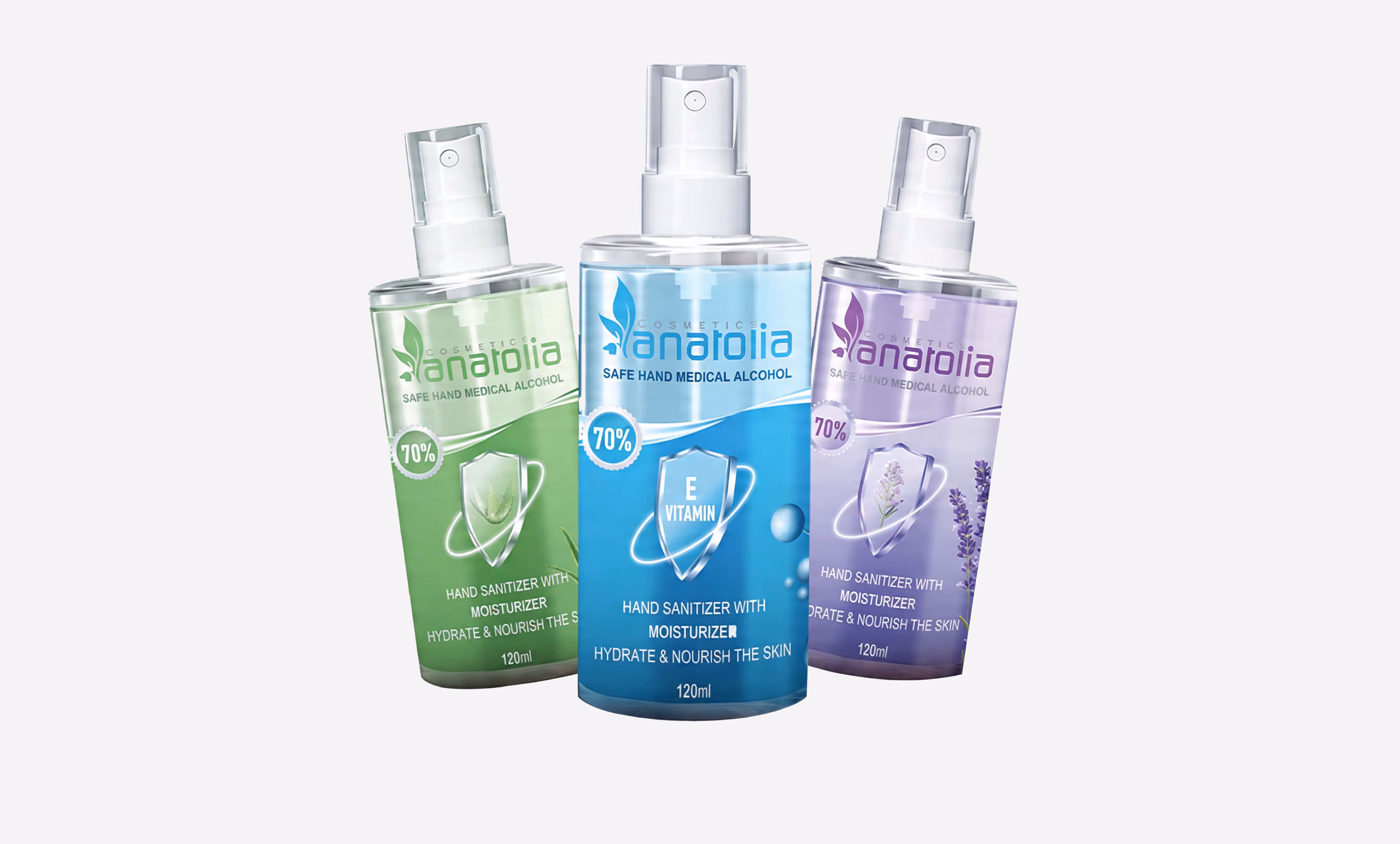 Anatolia 70% Alcohol Sanitizer, front of bottle